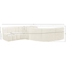  Manufacturer Color_Cream -- Arc 145" Cream Velvet Upholstered 6 pc Modular Sectional IMAGE 10