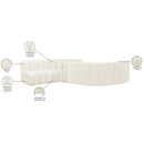  Manufacturer Color_Cream -- Arc 145" Cream Velvet Upholstered 6 pc Modular Sectional IMAGE 11