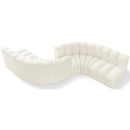  Manufacturer Color_Cream -- Arc 145" Cream Velvet Upholstered 6 pc Modular Sectional IMAGE 1
