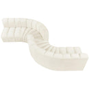 Meridian Arc Cream Velvet 6 pc Modular Sectional IMAGE 4