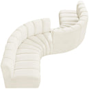  Manufacturer Color_Cream -- Arc 145" Cream Velvet Upholstered 6 pc Modular Sectional IMAGE 6