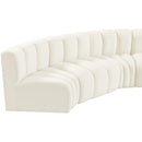 Meridian Arc Cream Velvet 6 pc Modular Sectional IMAGE 7