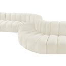  Manufacturer Color_Cream -- Arc 145" Cream Velvet Upholstered 6 pc Modular Sectional IMAGE 8