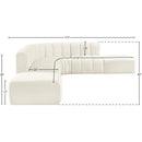 Manufacturer Color_Cream -- Arc 172" Cream Velvet Upholstered 7 pc Modular Sectional IMAGE 13