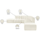  Manufacturer Color_Cream -- Arc 172" Cream Velvet Upholstered 7 pc Modular Sectional IMAGE 14