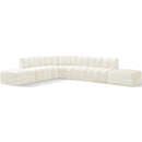  Manufacturer Color_Cream -- Arc 172" Cream Velvet Upholstered 7 pc Modular Sectional IMAGE 1