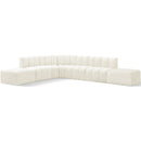 Meridian Arc Cream Velvet 7 pc Modular Sectional IMAGE 1