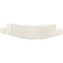 Meridian Arc Cream Velvet 7 pc Modular Sectional IMAGE 3