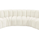  Manufacturer Color_Cream -- Arc 162" Cream Velvet Upholstered 7 pc Modular Sectional IMAGE 12