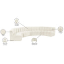 Manufacturer Color_Cream -- Arc 162" Cream Velvet Upholstered 7 pc Modular Sectional IMAGE 15