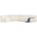  Manufacturer Color_Cream -- Arc 162" Cream Velvet Upholstered 7 pc Modular Sectional IMAGE 1
