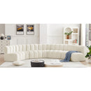  Manufacturer Color_Cream -- Arc 162" Cream Velvet Upholstered 7 pc Modular Sectional IMAGE 2