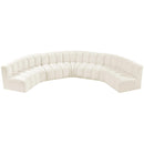  Manufacturer Color_Cream -- Arc 162" Cream Velvet Upholstered 7 pc Modular Sectional IMAGE 4