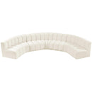 Meridian Arc Cream Velvet 7 pc Modular Sectional IMAGE 4
