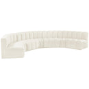  Manufacturer Color_Cream -- Arc 162" Cream Velvet Upholstered 7 pc Modular Sectional IMAGE 5