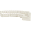 Meridian Arc Cream Velvet 7 pc Modular Sectional IMAGE 6