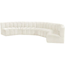  Manufacturer Color_Cream -- Arc 162" Cream Velvet Upholstered 7 pc Modular Sectional IMAGE 6