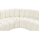 Meridian Arc Cream Velvet 7 pc Modular Sectional IMAGE 10