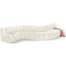 Meridian Arc Cream Velvet 7 pc Modular Sectional IMAGE 1