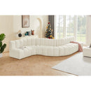  Manufacturer Color_Cream -- Arc 170" Cream Velvet Upholstered 7 pc Modular Sectional IMAGE 2