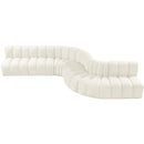  Manufacturer Color_Cream -- Arc 170" Cream Velvet Upholstered 7 pc Modular Sectional IMAGE 4