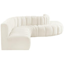  Manufacturer Color_Cream -- Arc 170" Cream Velvet Upholstered 7 pc Modular Sectional IMAGE 5