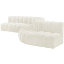  Manufacturer Color_Cream -- Arc 170" Cream Velvet Upholstered 7 pc Modular Sectional IMAGE 6
