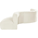 Meridian Arc Cream Velvet 7 pc Modular Sectional IMAGE 8