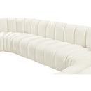  Manufacturer Color_Cream -- Arc 150" Cream Velvet Upholstered 8 pc Modular Sectional IMAGE 10