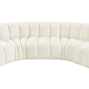 Meridian Arc Cream Velvet 8 pc Modular Sectional IMAGE 13