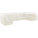  Manufacturer Color_Cream -- Arc 150" Cream Velvet Upholstered 8 pc Modular Sectional IMAGE 15