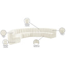  Manufacturer Color_Cream -- Arc 150" Cream Velvet Upholstered 8 pc Modular Sectional IMAGE 16