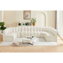  Manufacturer Color_Cream -- Arc 150" Cream Velvet Upholstered 8 pc Modular Sectional IMAGE 2
