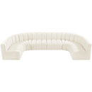  Manufacturer Color_Cream -- Arc 150" Cream Velvet Upholstered 8 pc Modular Sectional IMAGE 4