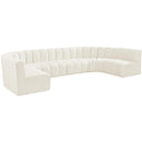  Manufacturer Color_Cream -- Arc 150" Cream Velvet Upholstered 8 pc Modular Sectional IMAGE 5