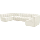  Manufacturer Color_Cream -- Arc 150" Cream Velvet Upholstered 8 pc Modular Sectional IMAGE 6