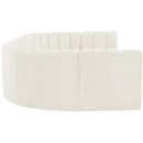 Manufacturer Color_Cream -- Arc 150" Cream Velvet Upholstered 8 pc Modular Sectional IMAGE 7
