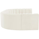 Meridian Arc Cream Velvet 8 pc Modular Sectional IMAGE 7