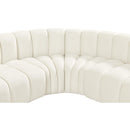  Manufacturer Color_Cream -- Arc 150" Cream Velvet Upholstered 8 pc Modular Sectional IMAGE 9