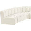 Meridian Arc Cream Velvet 8 pc Modular Sectional IMAGE 11