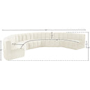 Meridian Arc Cream Velvet 8 pc Modular Sectional IMAGE 14