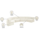  Manufacturer Color_Cream -- Arc 162" Cream Velvet Upholstered 8 pc Modular Sectional IMAGE 15