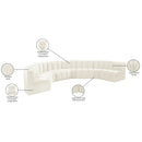 Meridian Arc Cream Velvet 8 pc Modular Sectional IMAGE 15