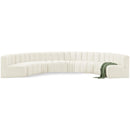  Manufacturer Color_Cream -- Arc 162" Cream Velvet Upholstered 8 pc Modular Sectional IMAGE 1