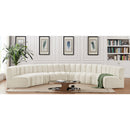  Manufacturer Color_Cream -- Arc 162" Cream Velvet Upholstered 8 pc Modular Sectional IMAGE 2