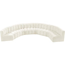  Manufacturer Color_Cream -- Arc 162" Cream Velvet Upholstered 8 pc Modular Sectional IMAGE 4