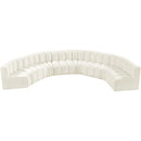 Meridian Arc Cream Velvet 8 pc Modular Sectional IMAGE 4