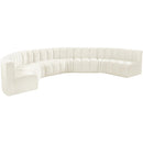  Manufacturer Color_Cream -- Arc 162" Cream Velvet Upholstered 8 pc Modular Sectional IMAGE 5