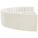  Manufacturer Color_Cream -- Arc 162" Cream Velvet Upholstered 8 pc Modular Sectional IMAGE 7