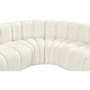 Meridian Arc Cream Velvet 8 pc Modular Sectional IMAGE 9